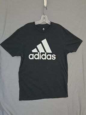 Adidas Black Short-Sleeve Tee with White Logo